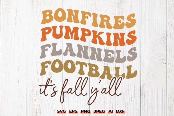 Bonfires Pumpkins Flannels Football SVG: Fall Graphics for Local Crafts