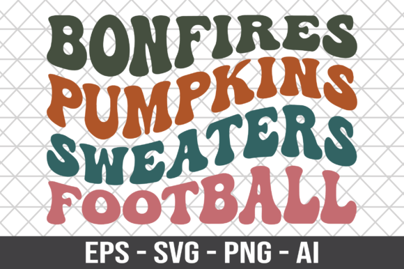 Bonfires Pumpkins Sweaters Football SVG: Retro Graphics for Local Crafts Brands