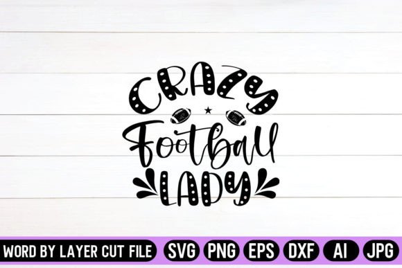 Crazy Football Lady SVG Design: Graphics for Crafts & Content