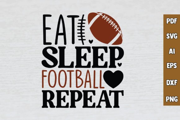 Eat Sleep Football Repeat SVG