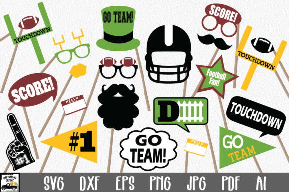 Football Photo Booth Props SVG Files: Graphics for Crafts