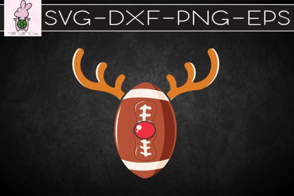 Football Reindeer Funny Christmas Graphics