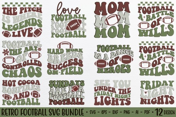 Retro Football SVG Bundle: Graphics & Crafts