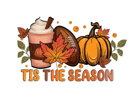Tis the Season Pumpkin Fall Football Graphics
